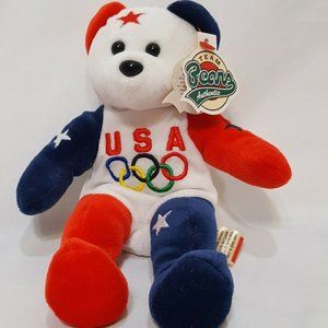 Team Bears Authentic Bean Plush Bears USA Olympic